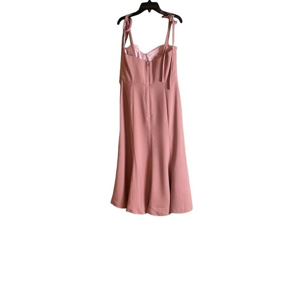 Dessy Collection Womens Bustier Crepe Midi Dress Desert Rose Size 8 NWT - Picture 4 of 8
